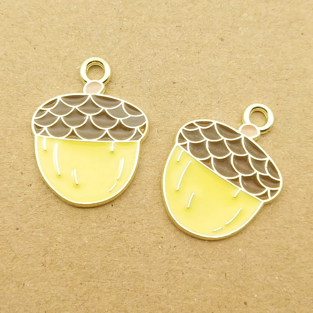 10pcs Enamel Squirrel Charm for Jewelry Making Earring Pendant Necklace Bracelet Accessories Diy Craft Supplies Alloy Metal