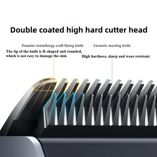 2 in 1 Electric Hair Clipper & Shaver Wireless Barber Trimmer for Men Grey-1